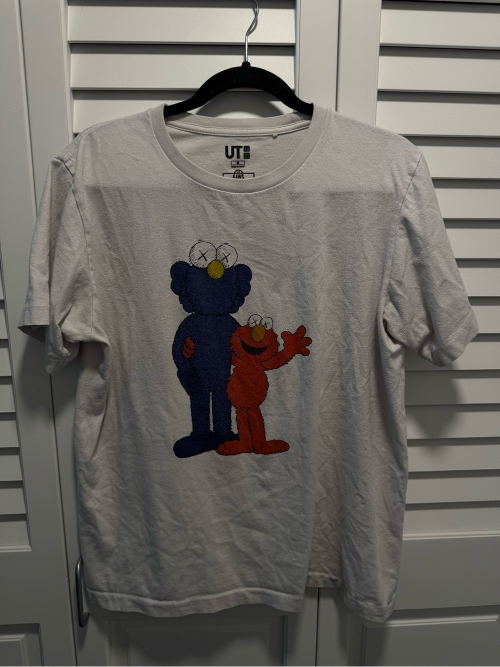 KAWS x Sesame Street White Tee with Blue & Red Graphic
